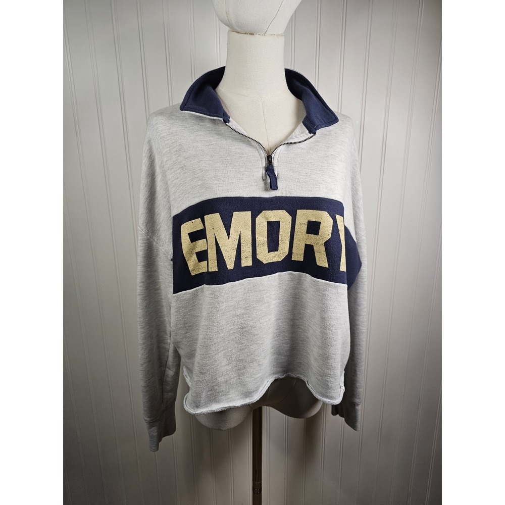 Emory University Eagles 47' Womens Remi Cropped Quarter Zip Sweatershirt L